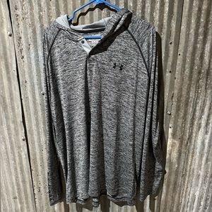 Men’s Gray Under Armour 1/4 Button up Hoodie